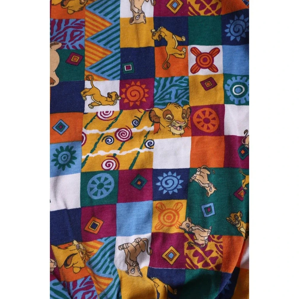 Vintage Disney Lion King Simba All Over Print Kids Short Sleeve Sweatshirt 90s
